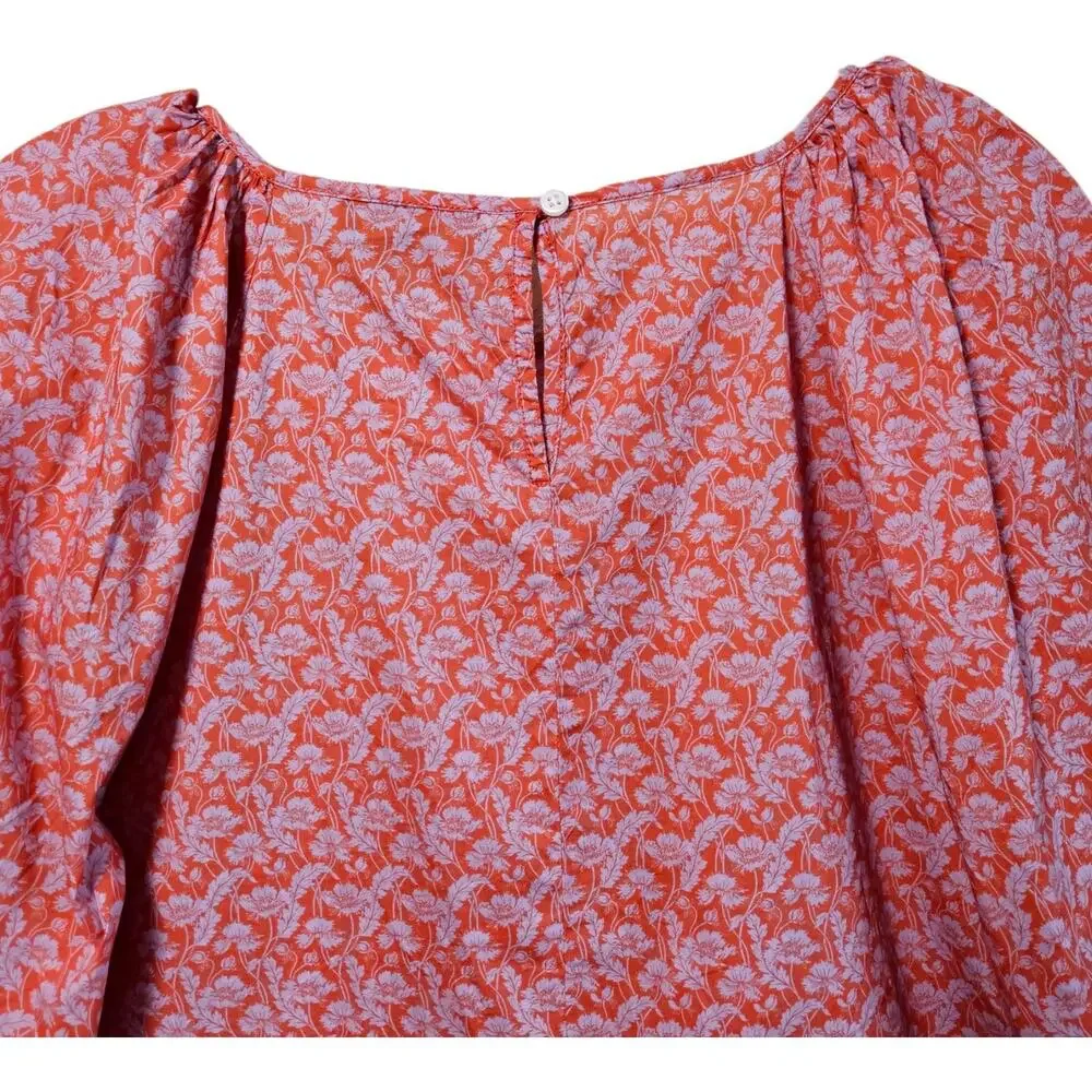 J CREW Women S Blouse LIBERTY Toutouayette Fabric Lavender Red Floral Bust 36